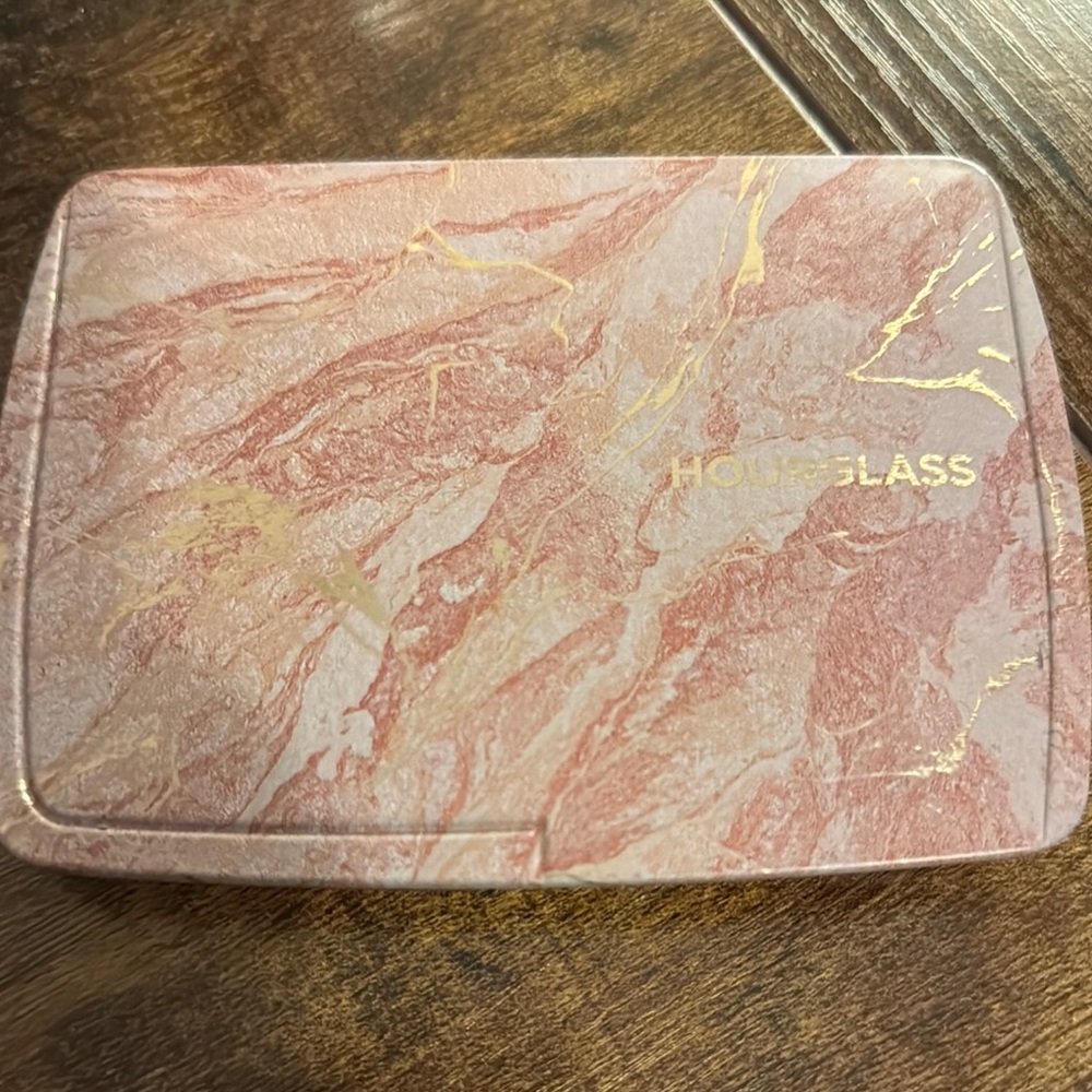 Hourglass Pink and Gold Swirl Compact
